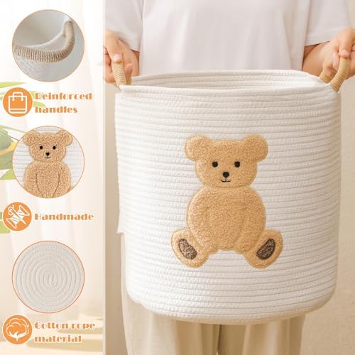 Large Blanket Baskets for Living Room, Teddy Bear Baskets Toy Storage Basket - Image 6