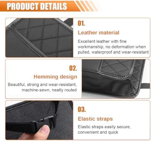 LAINLOY Foldable Car Seat Back Organizer, Large Capacity Hanging Car Backseat - Image 3
