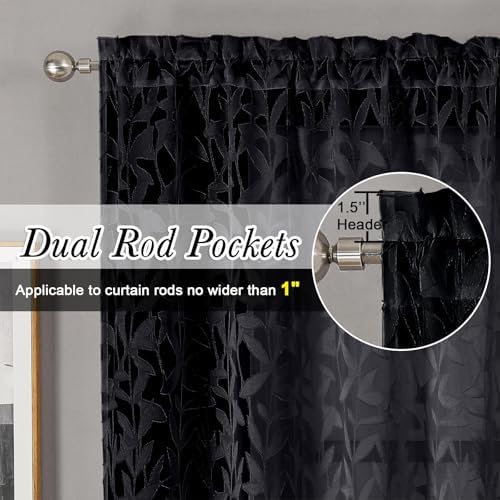 Lecloud Leia Black Sheer Valances - Image 5