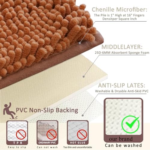 Bathroom Rugs Set 3 Piece Non Slip, Bath Rugs - Image 4