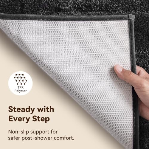 GRANNY SAYS Charcoal Gray Bathroom Rug 20" x 32", Non-Slip Bath Mat - Image 4