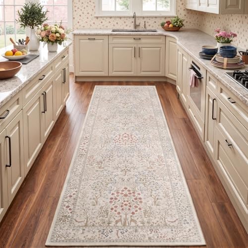 Cream Tree of Life 2x6 Runner Rug - Image 3