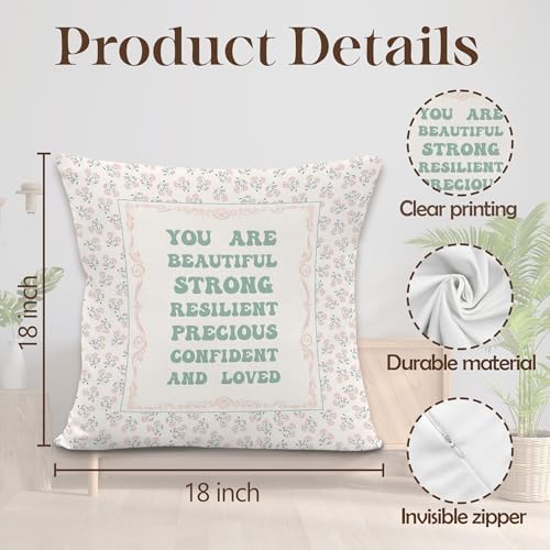 Inspirational Girl Nursery Throw Pillow Cover 18x18 Inches, Baby Girl Nursery - Image 7