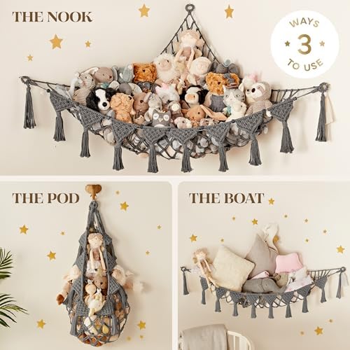 TIDYTEDS Macrame DreamLights Boho Stuffed Animal Storage Net or hammock Extra - Image 5