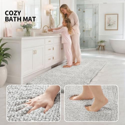 ILANGO Bathroom Rugs 60" × 24", Extra Soft Absorbent Microfiber Bath Rugs - Image 5