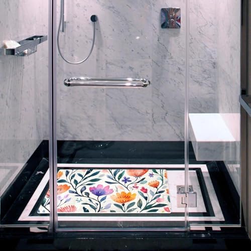 Shower Mat Non Slip, Floral Design Anti Slip Bath Mat - Image 6