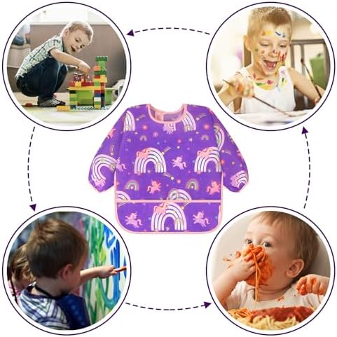 Accmor 3 Pack Long Sleeve Bibs, Baby Smock Waterproof Sleeved Bib Smock - Image 7