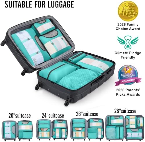 Veken 10 Set Packing Cubes for Travel Essentials, Suitcase Organizer Bags in 4 - Image 6