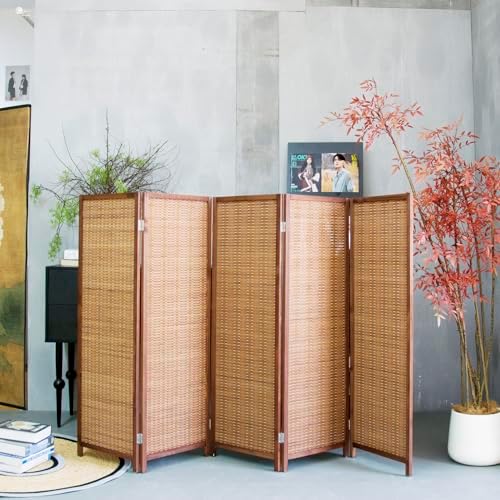 Furnnylane 5 Panel Short Room Divider Screen, Small Bamboo Panel Divider - Image 5