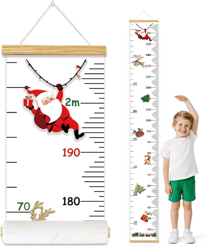 Canvas Baby Kids Growth Chart, Height Measurement Wall Hanging by BAEMEFLE