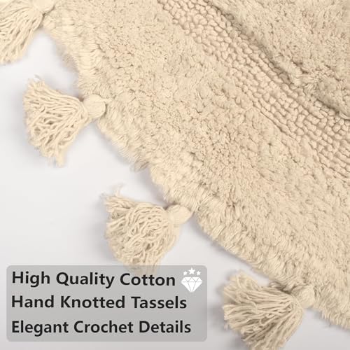 KOEXM Half Circle Boho Bathroom Rugs - Image 6