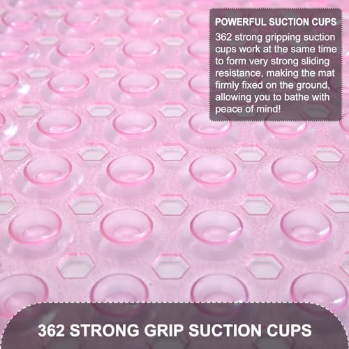 TEESHLY Bath Tub and Shower Mats, Non Slip 40 x 16 Inch Extra Large Bathtub Mat - Image 3