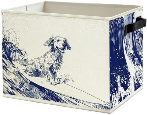 Navy Blue Coastal Dog Storage Bins Box by Unknown