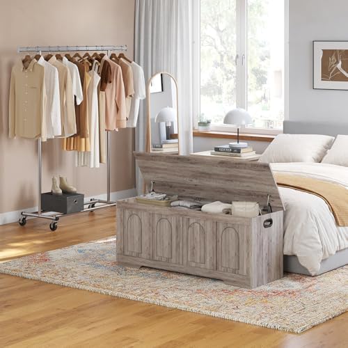 DINZI LVJ Storage Chest, Wooden Toy Box, Greige 50.0" L - Image 2