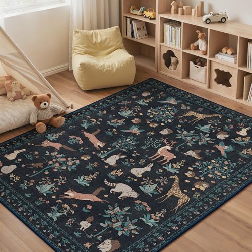 BESBLEE 3X5 Area Rug for Bedroom, Washable Animal Non Slip by BESBLEE
