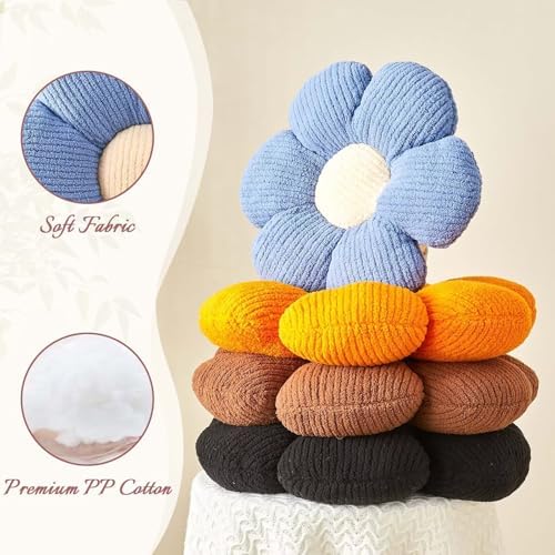 Kcvvcr Flower Throw Pillow, Soft Black 17.7" Shaped Floor Pillow - Image 4