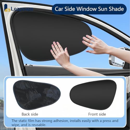 2-Pack Car Side Window Sun Shade | Black Gel Electrostatic UV Protection - Image 4