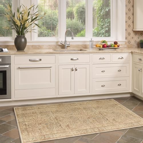 Neutral Tan Floral Animal 2x5 Rug Runners - Image 4
