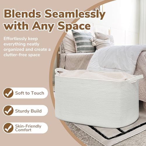 Goodpick Large Woven Rope Blanket Basket - Image 5