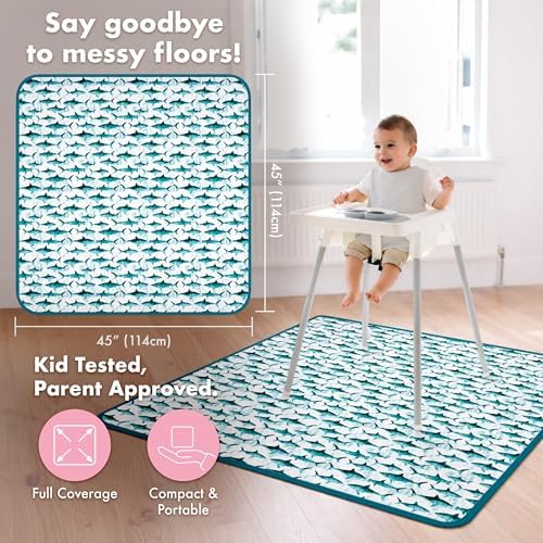 BapronBaby Shark Attack Waterproof Splash Mat Catch All Floor Cover - Image 4