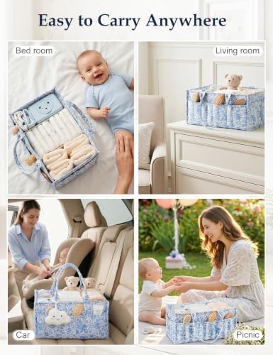 Quilted Diaper Caddy Organizer - Image 3