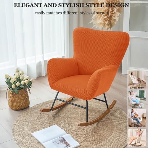 Levoberg Nursery Rocking Chair Cover Stretch Rocker Glider Chairs Cover - Image 4