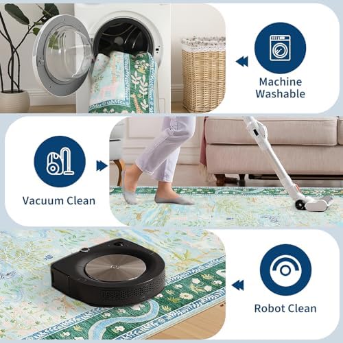 Washable Area Rug 5x7 Blue Animal Print Rugs - Image 6