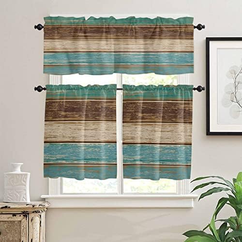 Kitchen Curtains and Valances Set, Rustic Farmhouse Window Treatments Tiers by VandarllinHomeKitchenDecor