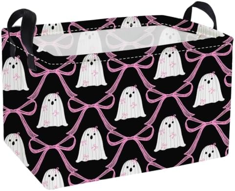 Essme Rectangular Halloween Basket, Ghost Storage Bins Organizer by ESSME