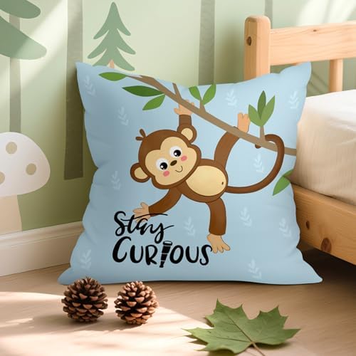 20x20 Set of 4 Kids Cartoon Animals Throw Pillow Cushion Covers - Image 5