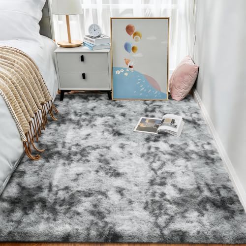 Ophanie Tie-Dyed Grey Area Rugs - Image 3