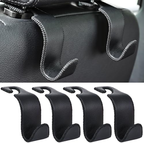 4-Pack Car Headrest Hooks Holds 55lbs Seat Storage Organizer by Amooca