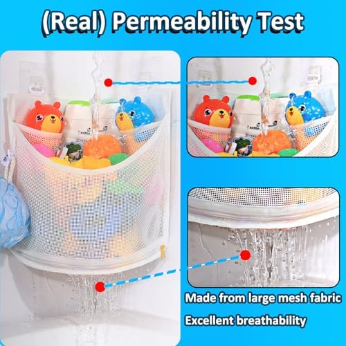 KPH Bath Toy Organizer, Large Capacity Corner Hanging - Image 4