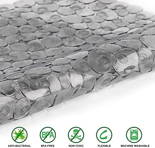 WELTRXE Pebbles Bathtub Mat Non Slip Oval Shower Mat - Image 2