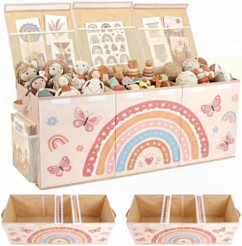 Toy Box with Adjustable Divider Large Toy Chest Storage by UnicornCastle