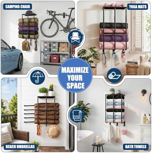 2 Pack Camping Chair Storage for Garage, Metal Camping Chair Rack for Garage - Image 3