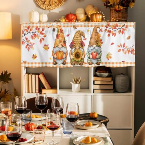 Vandarllin Fall Thanksgiving Kitchen Curtains Valances - Image 4