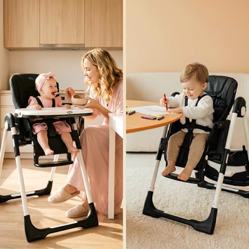 INFANS High Chair for Babies and Toddlers Reclining Seat Black - Image 2