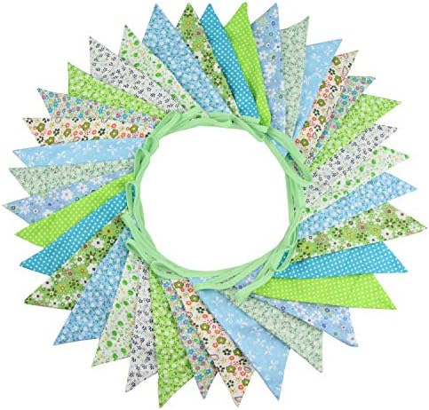 10M/32Ft Triangle Bunting Banner, Baby Shower, Outdoor and Home Decorations by JIALITFUN