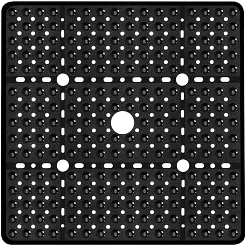 Large Square Shower Mat Bathtub Bath Mat Non Slip Black 27"x27" by NaolotureHome