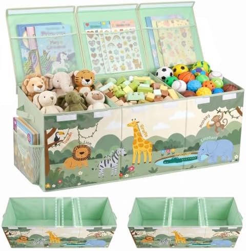 Toy Box with Adjustable Divider Large Toy Chest Storage by UnicornCastle