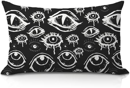 Mystical Gothic Evil Eye Halloween 12x20 Pillow Cover, Dark Academia Decor by Unknown