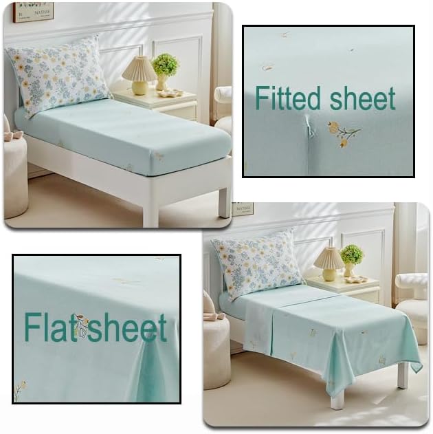 JHXHMX 4 Pieces Toddler Bedding Set, Soft Crib Bed Sheets Set Includes Quilted - Image 6