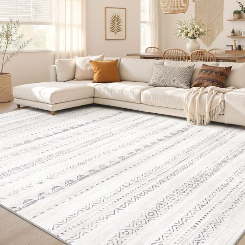 Nakagishi 6x10 Area Rugs Living Room: Washable Boho Large Neutral Soft by NakagishiAreaRug