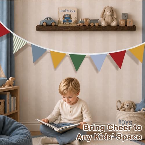 Playroom Wall Decor Pennant Banner Flags 5.5Ft - Image 4