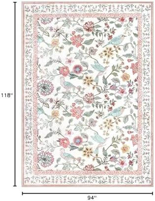Rugalia Floral Washable 8x10 Area Rug - Image 2