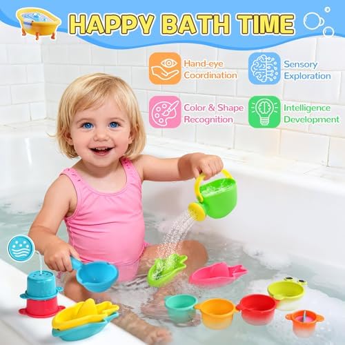 Baby Bath Toys for Kids Ages 1-3 Toddler Bath Toys Mold Free Bathtub Toys for - Image 2