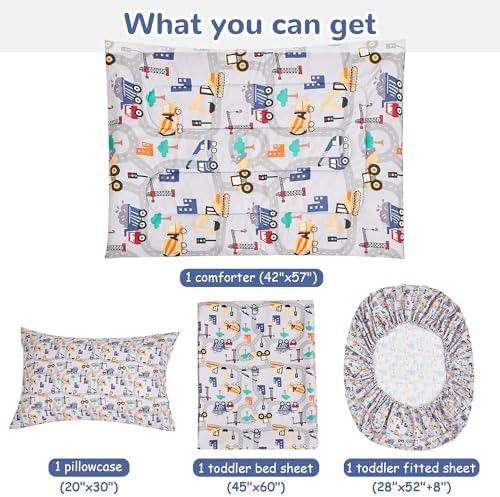 lasoftan Construction Toddler Bedding Set - Image 4