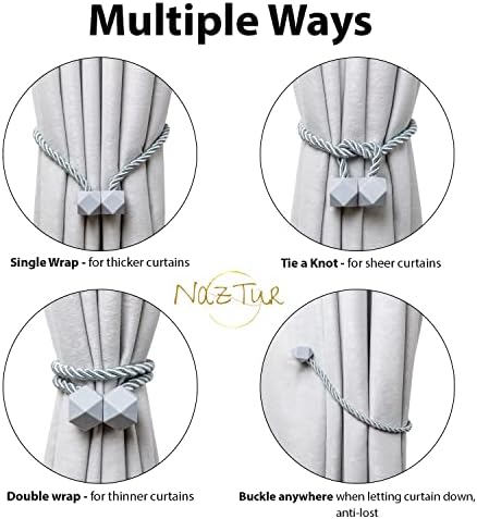 NazTur Magnetic Curtain Tiebacks, Curtain Ties, No-Drill Holdbacks - Image 4