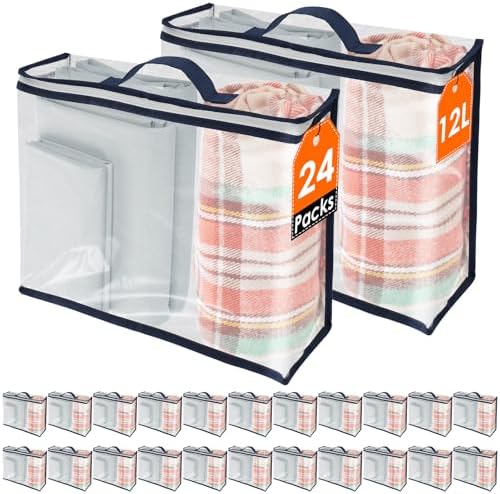24 Pack Clear Storage Bags by TKSDWBLTY